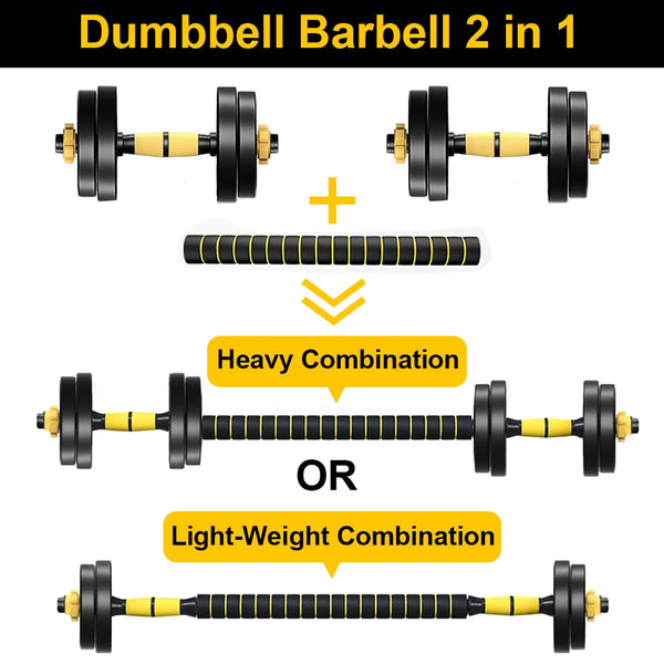 10/15/20KG Steel Dumbbells Barbell Set