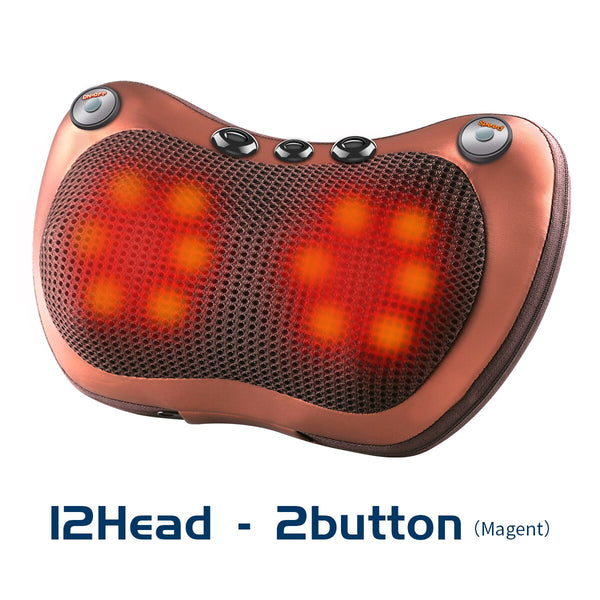 Electric Relaxation Massage Pillow Vibrator Neck Shoulder Back Heating Kneading Infrared therapy Massager