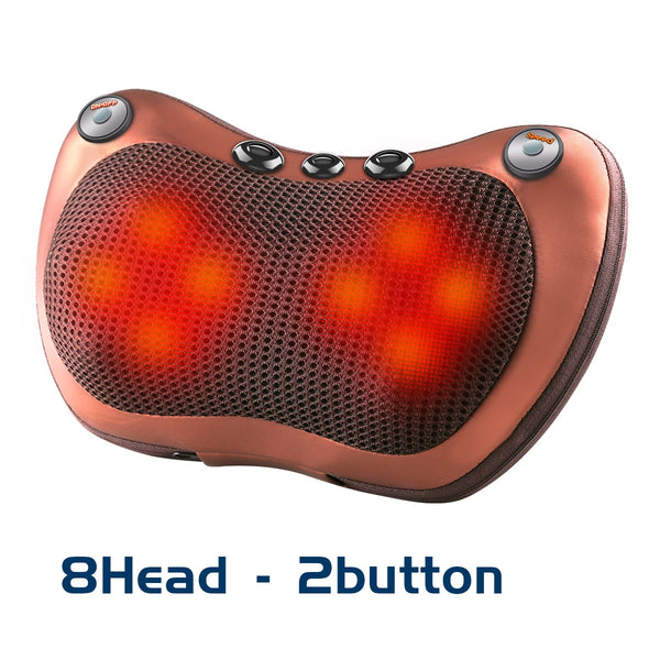 Electric Relaxation Massage Pillow Vibrator Neck Shoulder Back Heating Kneading Infrared therapy Massager