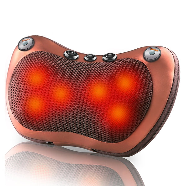 Electric Relaxation Massage Pillow Vibrator Neck Shoulder Back Heating Kneading Infrared therapy Massager